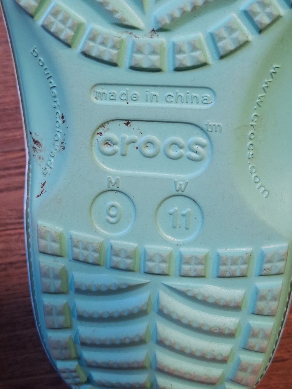 CROCS Jimmy Buffet Seafoam Glitter Sandals with Aqua InsoleS☆SZ M9 W11☆ - Picture 5 of 6